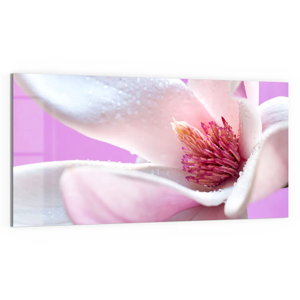 DEQORI Magnettafel Glas 100x50 cm 'Magnolienblüte' beschreibbar Whiteboard